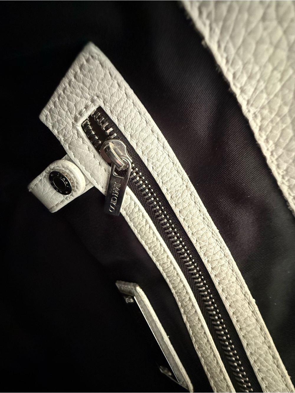 Jimmy Choo Grained Calfskin Embossed Star Small Sofia Tote Chalk - Picture 8 of 16